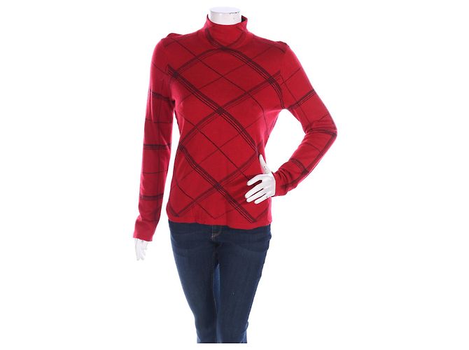 Ralph Lauren Roter Pullover Wolle und Viskose Gr. L Schwarz