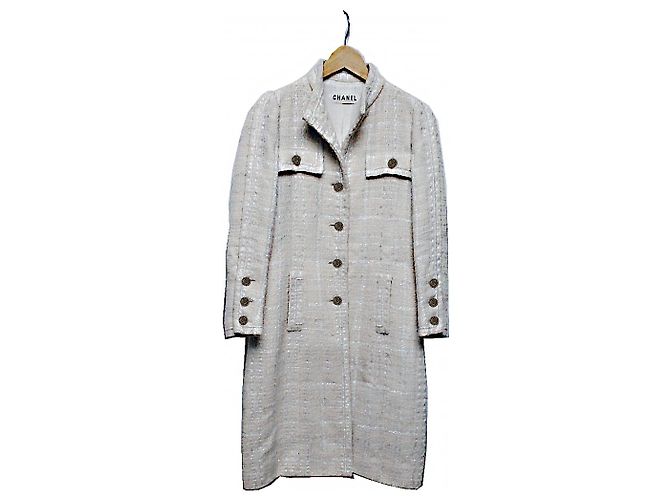 Cambon Chanel wool coat eggshell