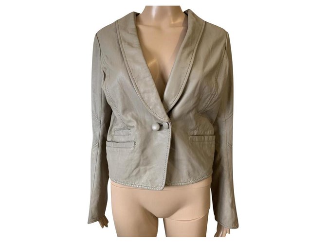 Stella Nova Coats, Outerwear Grey Leather  ref.155312
