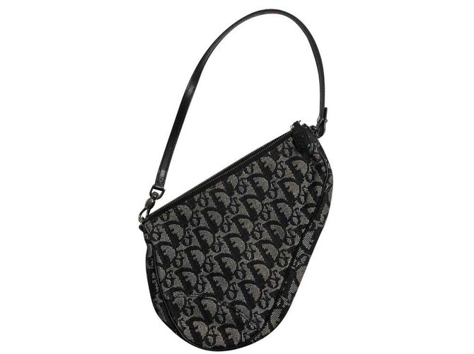Saddle Dior Handbags Black Cotton  ref.155352