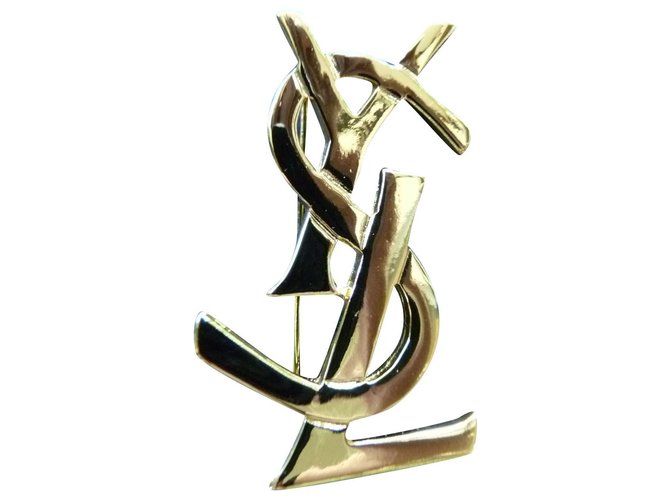 Yves Saint Laurent Pins & brooches Golden Gold-plated  ref.155377