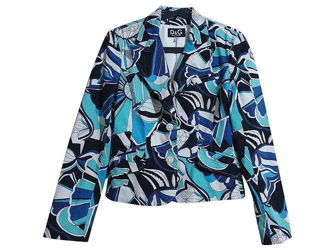 Giacca di jeans blu D&G cotone ed elastan M Multicolore