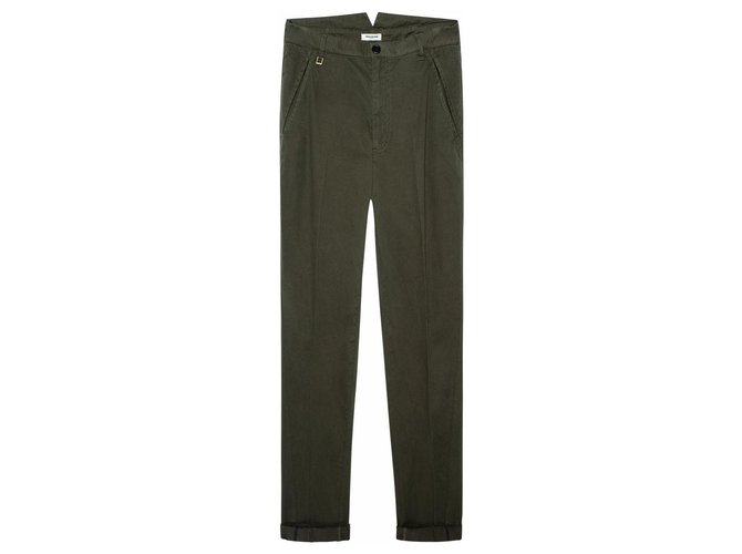 Zadig & Voltaire Pants, leggings Green Khaki Cotton  ref.155413