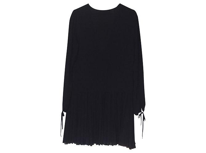Dsquared2 Kleid aus schwarzer Seide plissiert Low Rise