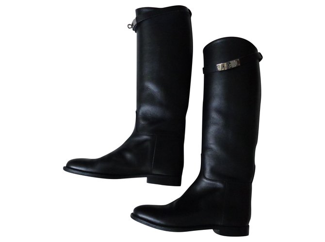 Hermès boots Cuir Noir  ref.155493