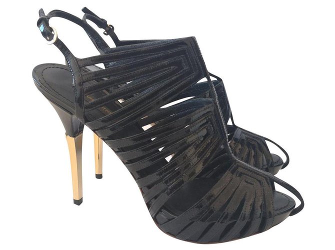Louis Vuitton Womens Heeled Sandals, Black, 37