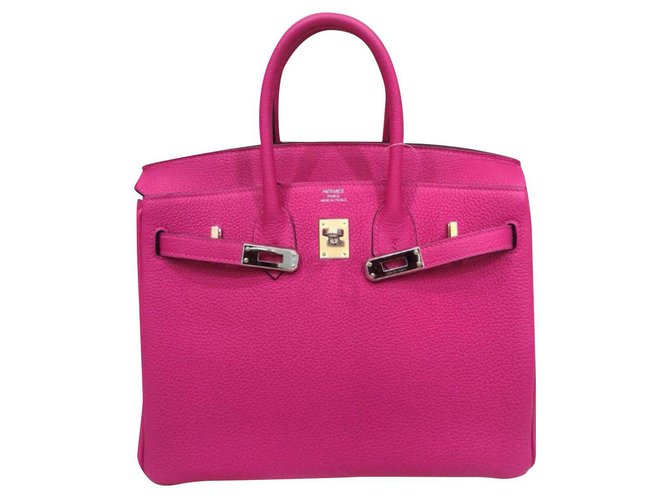 Hermès HERMES BIRKIN 25 Rose Pourpre PHW Pink Leather  ref.155547