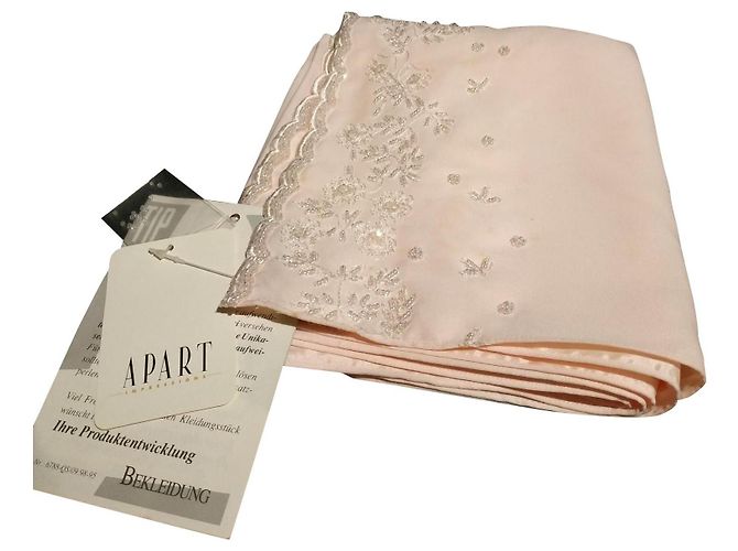 Autre Marque Estola rosa pálida com pérolas e lantejoulas