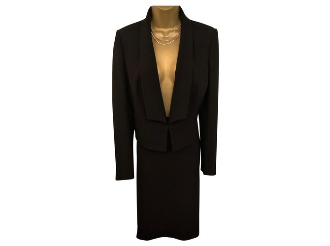 Hobbs Skirt suit Black Polyester Elastane  ref.155633