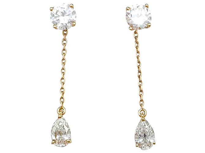 inconnue Fleas and diamond earrings. Yellow gold  ref.155644