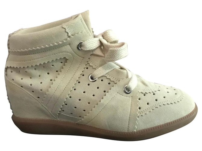Isabel Marant Sneakers Cream Leather Deerskin  ref.155654
