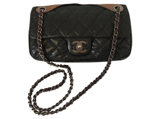 Chanel Black Leather  ref.155671