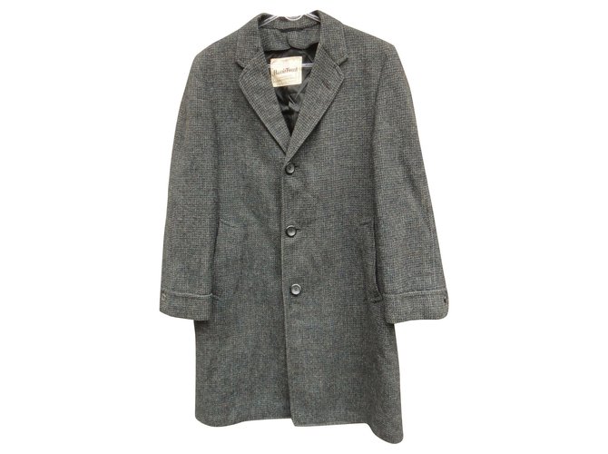 Autre Marque vintage coat made in USA in Harris Tweed size M Grey Wool  ref.155690