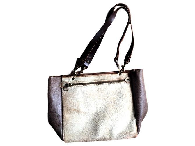 Autre Marque Bolsa de mão J Martin em couro bege