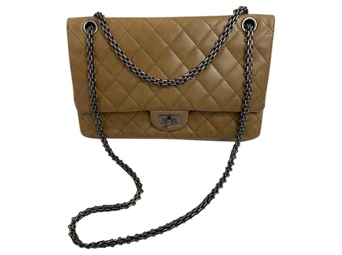 Chanel Reissue 2.55 Beige Leather  ref.155739