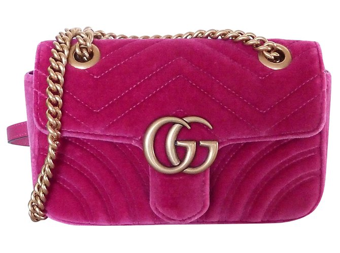 Gucci bag GUCCI Marmont pink velvet 