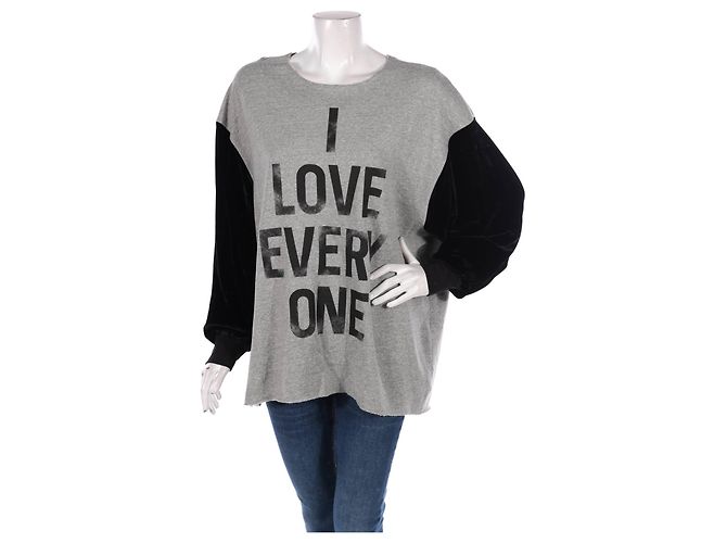 Autre Marque Camicetta FIVE A SEVEN Nera Grigia Cotone Rayon M Nero Grigio