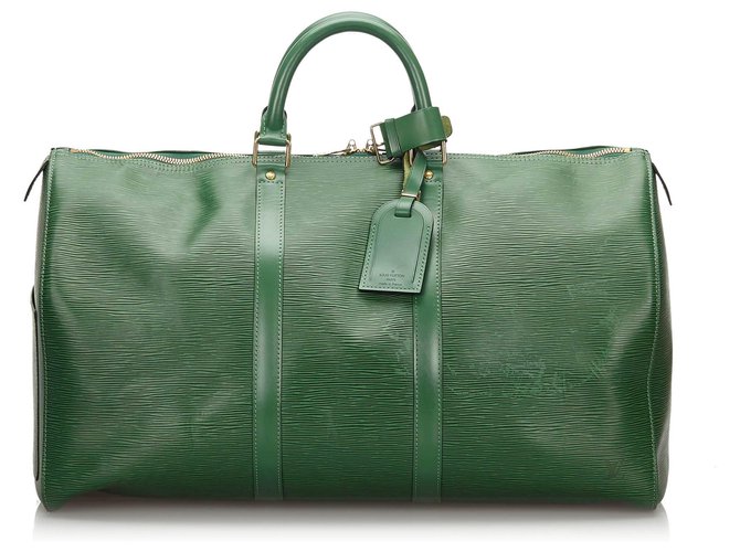 Louis Vuitton Green Epi Keepall 50 Leather  ref.155843