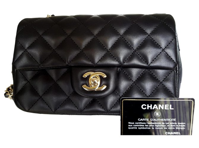 Timeless Chanel rectangular atemporal Negro Piel de cordero  ref.155911