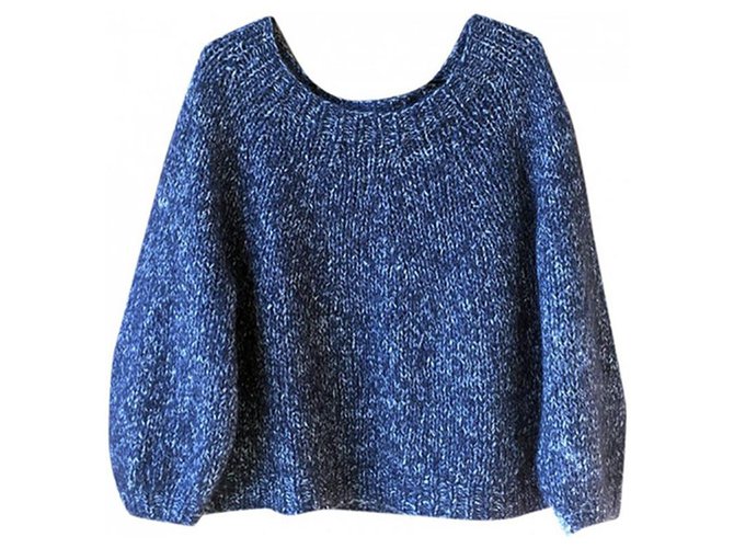 Mes Demoiselles ... suéter de mohair y algodón Azul  ref.156011