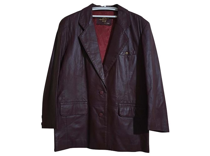 Etienne Aigner Lederblazer Jacke Dunkelrot Bordeaux