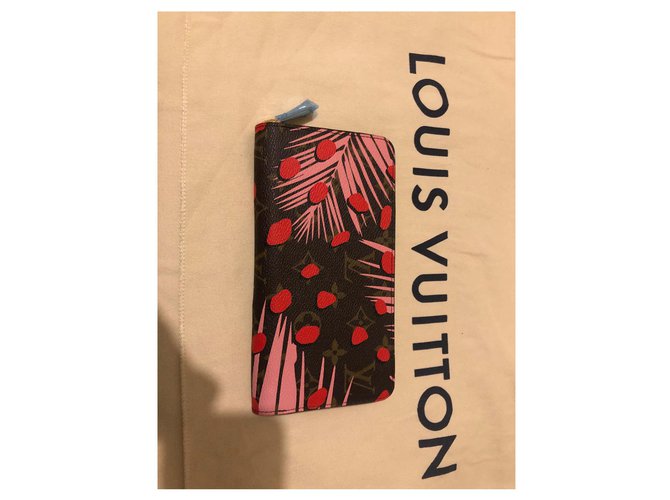 Louis Vuitton carteira zippy Castanho escuro Lona  ref.156079