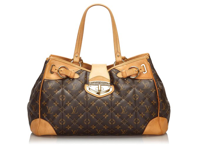Bowling Louis Vuitton Brown Monogram Etoile Shopper Leather Cloth  ref.156150