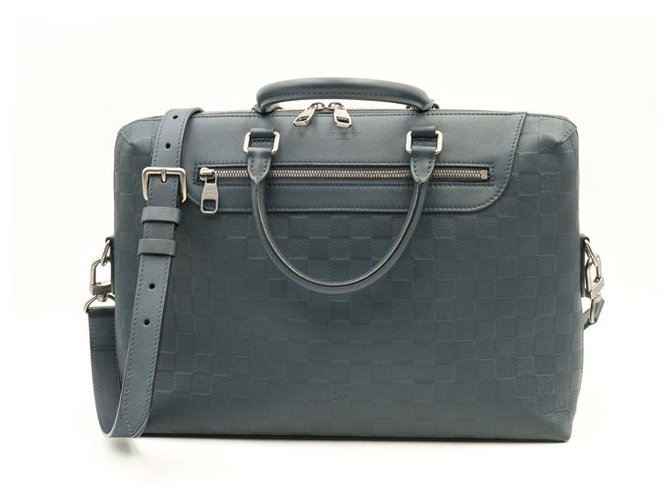 Cartella Louis Vuitton Cosmos Infinity Grigio antracite Agnello Pelle  ref.156208