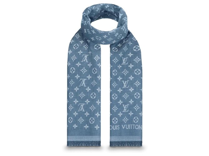 Écharpe Louis Vuitton Coton Bleu  ref.156246