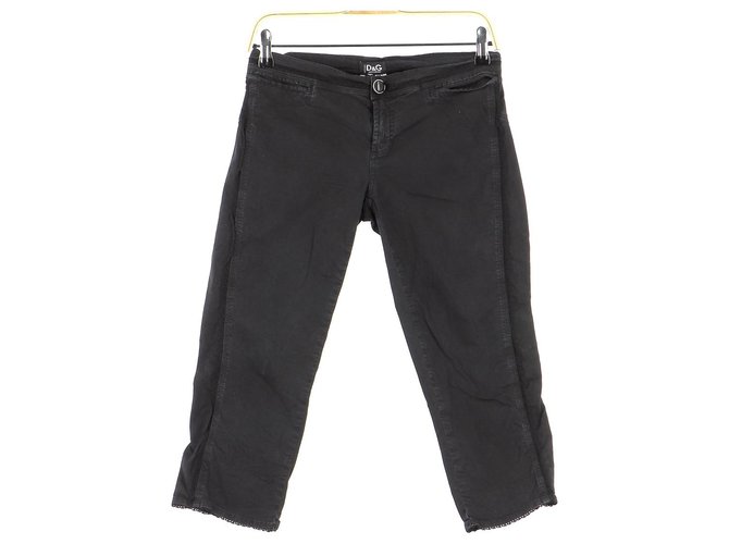 D&G Cropped trousers Black Cotton  ref.156252