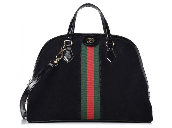 GUCCI - OPHIDIA TOP HANDLE BAG BLACK SUEDE Leather  ref.156304