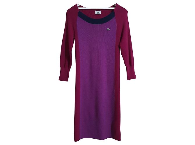 Lacoste Wollkleid Lila Größe 38 Mehrfarben