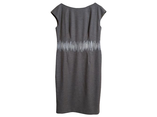 Escada Kleid aus Wolle und Kaschmir Farbe Tabak