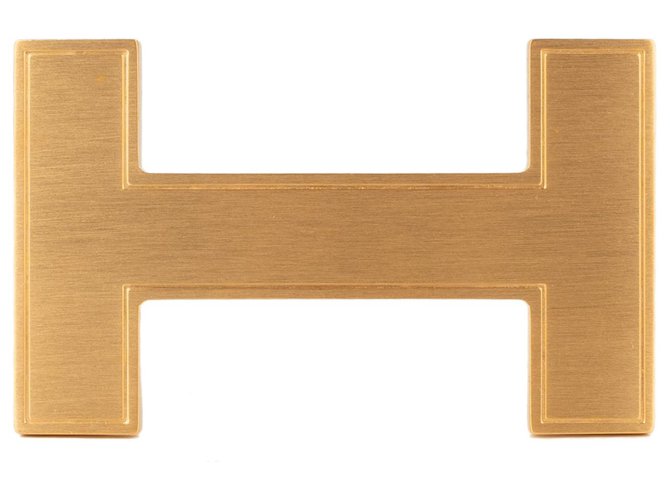Hermès Fivela de cinto Hermes modelo "Quiz" em metal dourado escovado, Nova Condição!  ref.156334