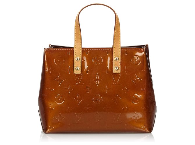 Louis Vuitton Brown Vernis Reade PM Bronze Leather Patent leather  ref.156383