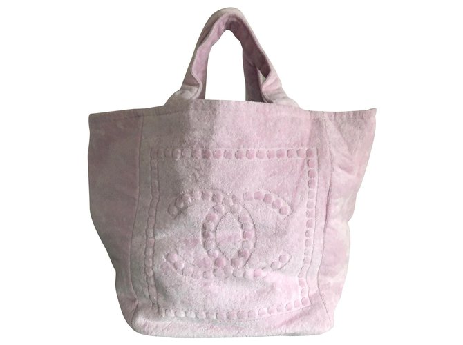 Chanel Handbags Pink Cotton  ref.156418