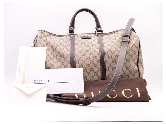 Gucci Boston GG Supreme mala de viagem de cabine Bege Lona  ref.156429