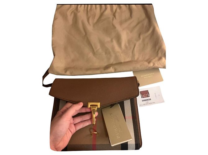 Cartera Burberry de piel exótica marrón Castaño