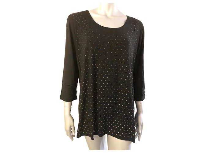 Top Marina Rinaldi negro de viscosa con strass