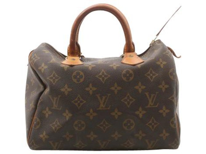 Speedy Louis Vuitton schnell 25 Braun Leinwand  ref.156470