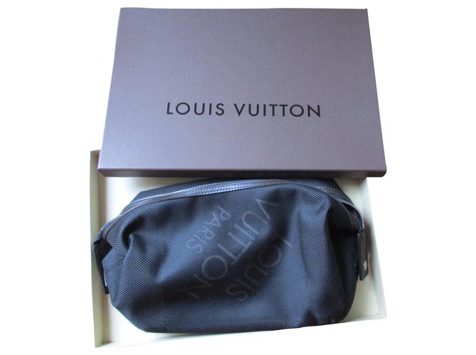 Louis Vuitton VANITY CASE , scacchiera gigante. Nero Tela  ref.156486