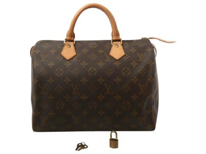 Louis Vuitton Speedy 30 Brown Cloth  ref.156488