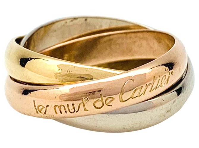 Love Bague Cartier, "Trinity", trois ors. Or blanc Or jaune Or rose  ref.156506