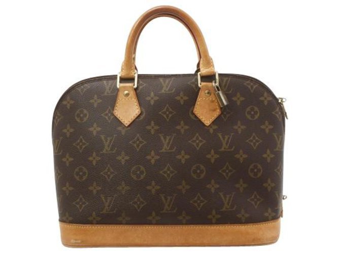 Louis Vuitton Alma Marrone Tela  ref.156560