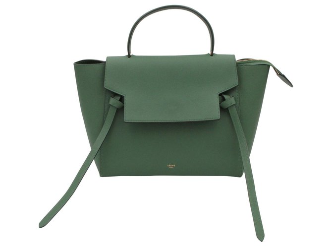 Céline bag, Belt model, 2018 Green Leather  ref.156591
