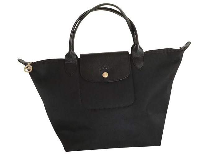 Pliage Longchamp Neo Folding Preto Couro Nylon  ref.156694