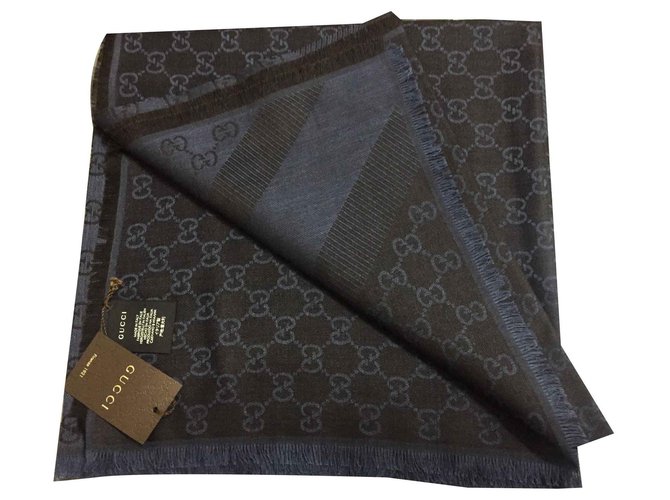 Gucci Scarves Navy blue Wool  ref.156708