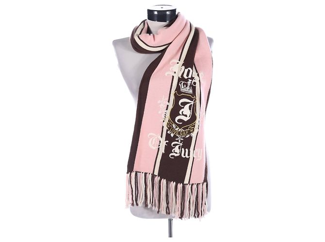 Sciarpa Juicy Couture in lana rosa multicolore