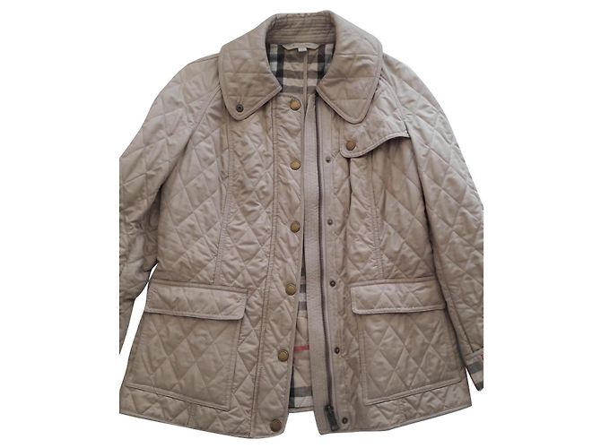 Burberry Brit Burberry klassische beige Steppjacke, Größe L