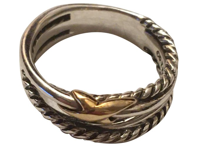 David Yurman X - silver and gold Silvery Golden Yellow gold  ref.157075